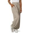 thumbnail image 5 of vigerkar Women Linen Pants Casual Loose High Waist Boho Wide Leg Cropped Palazzo Beach Pants Summer Outfits 2025 Trendy Khaki, XXL, 5 of 7