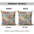 thumbnail image 2 of Pillow Cover 18x18 Inch Home Decor Geometric Texture Pattern with Watercolor Effect Cotton Linen Throw Pillow Case Cushion Cover for Sofa Couch(18x18, Geometric Color tie Dyeing), 2 of 6