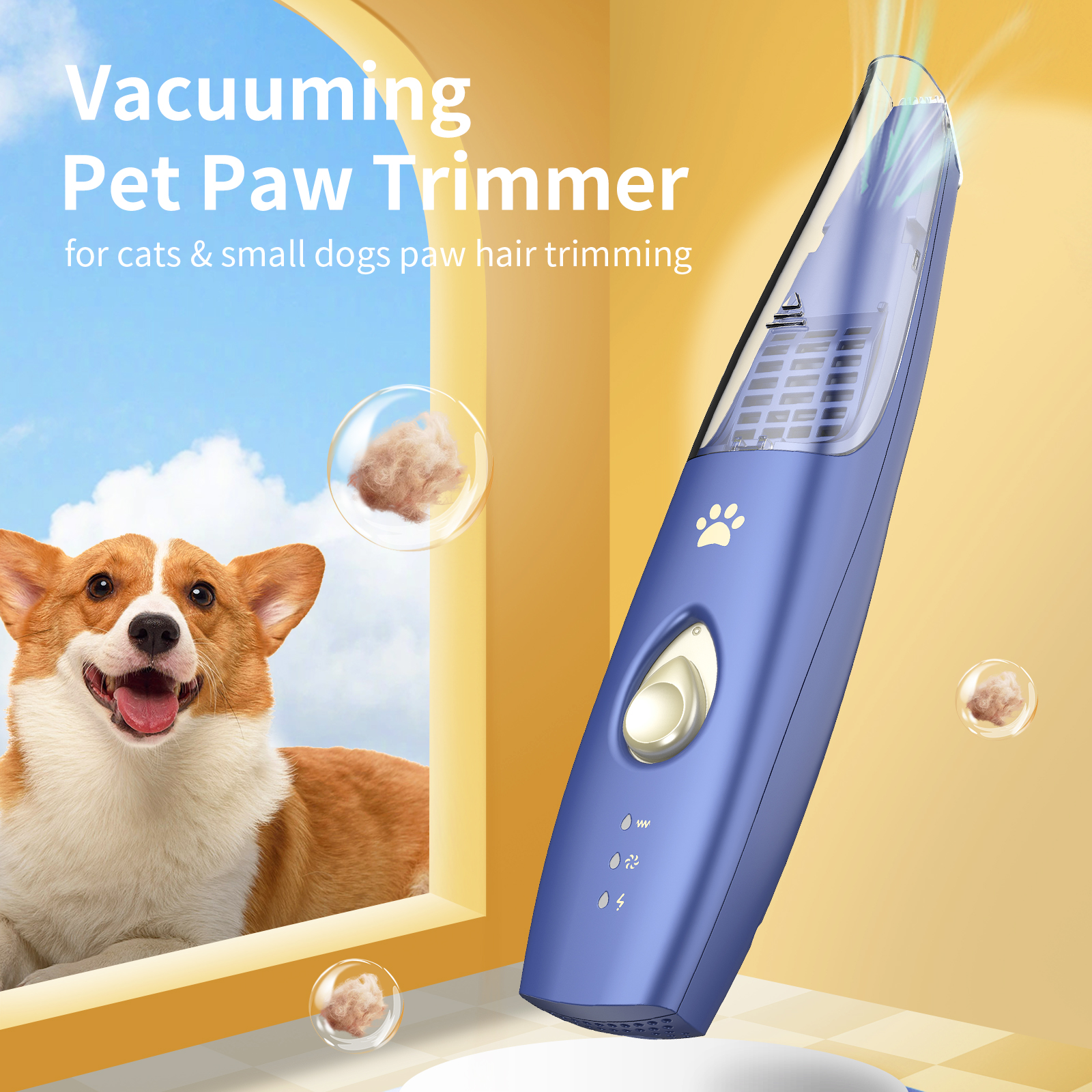 LEMULEGU Vacuum Pet Hair Trimmer, Blue photo 2