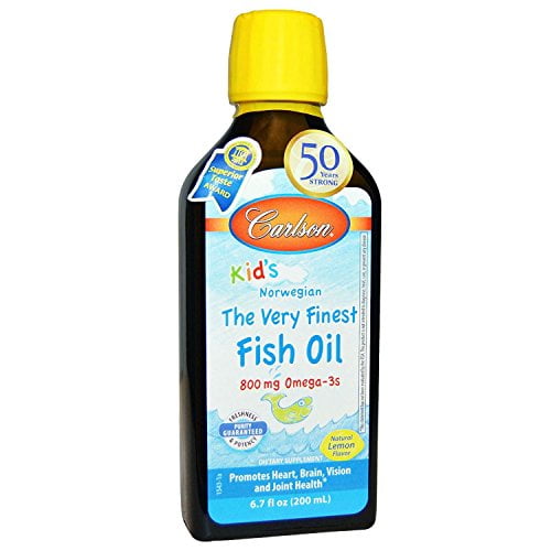 Carlson Labs Carlson for Kids Very Finest Liquid Fish Oil, Lemon, 200ml