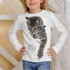 thumbnail image 3 of Ropa para niños de 8 a 14 años, linda camiseta de otoño 2023, informal, con estampado de manga larga, camisetas blancas de moda, ropa para niñas, 3 of 5