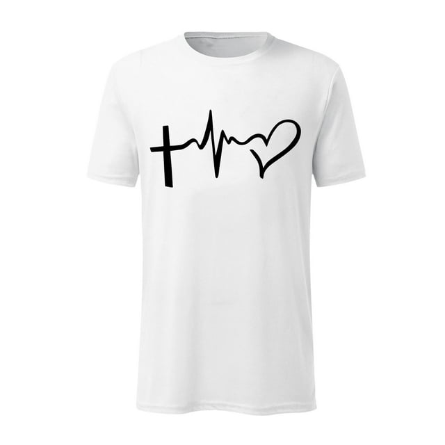 DPTALR T-shirt à Manches Courtes Décontracté Valentine'S Day Amour Couleur Unie