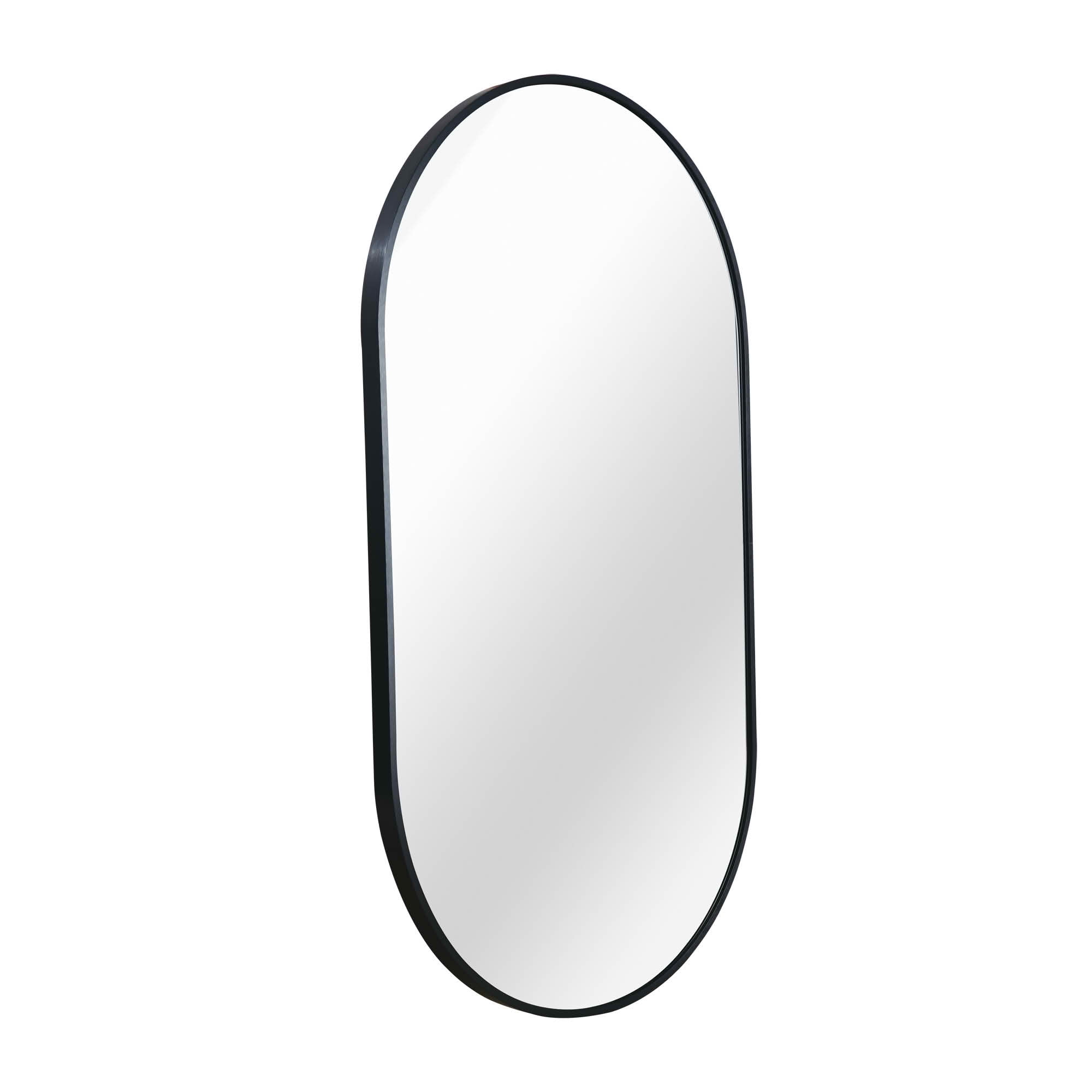 MAYEERTY 20x28 Inch Black Metal Framed Oval Bathroom Mirror, for Bathroom Vanity Wall