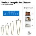 thumbnail image 6 of LAVANE 4 Inch / 10 cm Hairpin Furniture Legs, Set of 4 Heavy Duty Modern Industrial Metal Table legs with Rubber Floor Protectors & Screws for DIY Cabinet Bench Sofa Couch Ottoman&nbsp;Chair Gold, 6 of 6