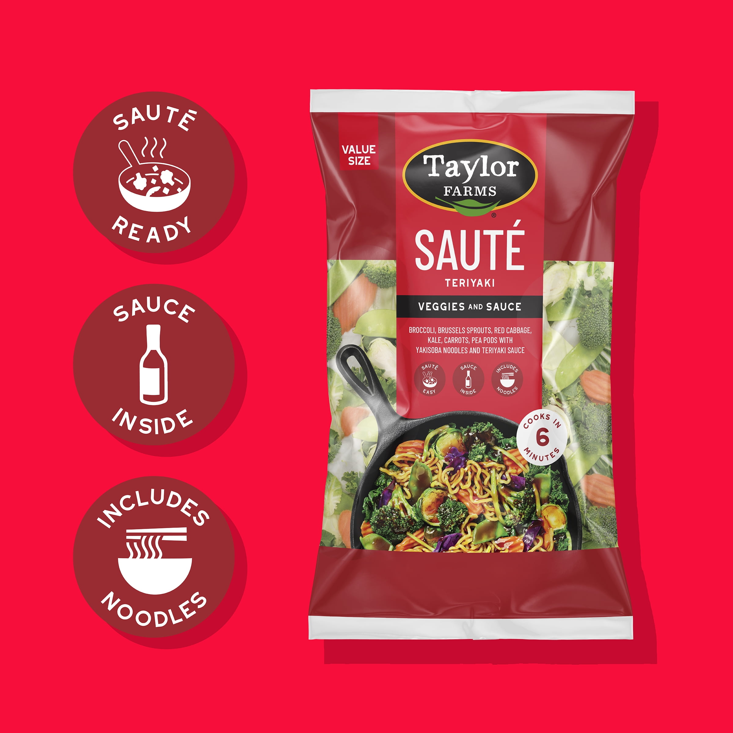 Taylor Farms Fresh Teriyaki Vegetable Meal Kit with Noodles, 23 oz