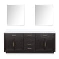 thumbnail image 2 of Abbey 84 in W Black Oak Double Vanity, White Quartz Top and 36 in Mirrors, 2 of 6