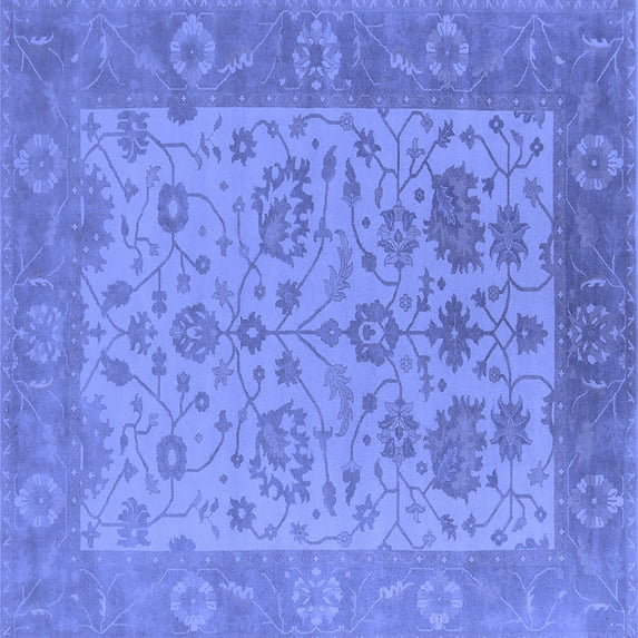 Ahgly Company Indoor Square Oriental Blue Traditional Area Rugs, 3' Square