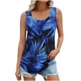 thumbnail image 2 of Qulqfy Womens Camisole Tank Tops Summer Y2K Hawaiian Smocked Shirts Plus Size Spring Crew Neck Sleeveless Camisole Tops Women L, 2 of 6