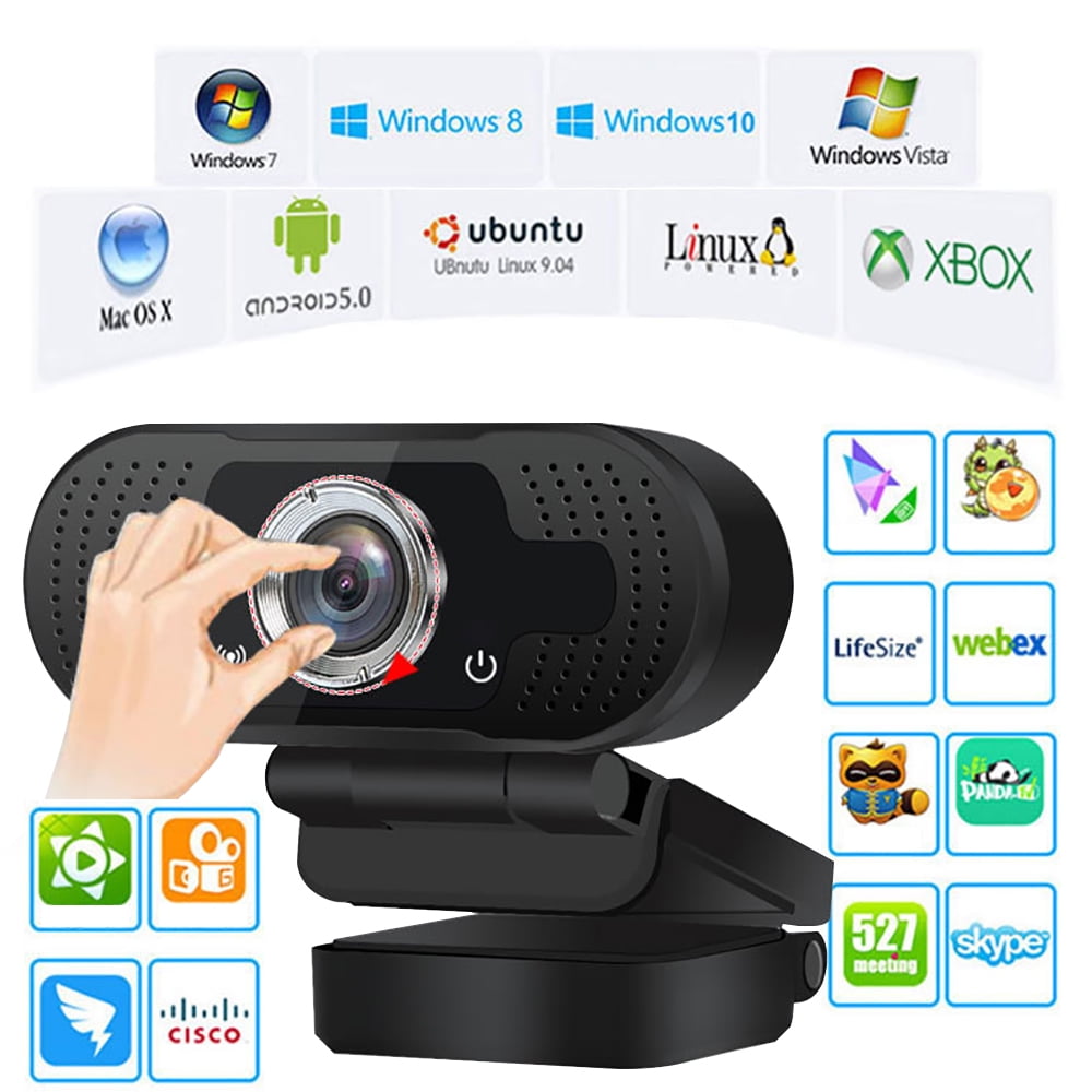 FIEWESEY cam With Microphone, 1080P HD Streaming USB Computer cam