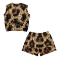 thumbnail image 2 of chaqlin Leopard Skin Girls Summer 2 Piece Outfits Round Neck Sleeveless Tank Top with Flare Pants Sets Sport Workout Short Set Toddler to Big Kid (5T-14Y), 2 of 7