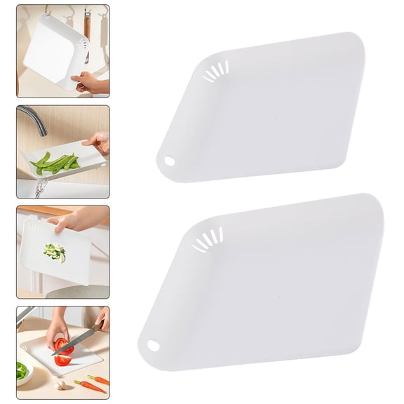 HONMEET Set of 2 White Non- Plastic Cutting Boards with Draining Design for Kitchen Food Prep and Chopping