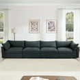 thumbnail image 3 of Newest Super Large Wide,Deep Seat Sofa Couch for 4 Persons, 4 Seater Sofa,Storage Pull out Drawer Under Each Seat, Chenille Gary, 3 of 20
