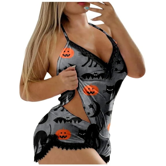 Halloween Pajama Set for Women Lightweight Graphic Spaghetti Strap Camisole Tops and Shorts 2 Piece Snuggly Sleepwear Slim Fit Womens Lounge Sets