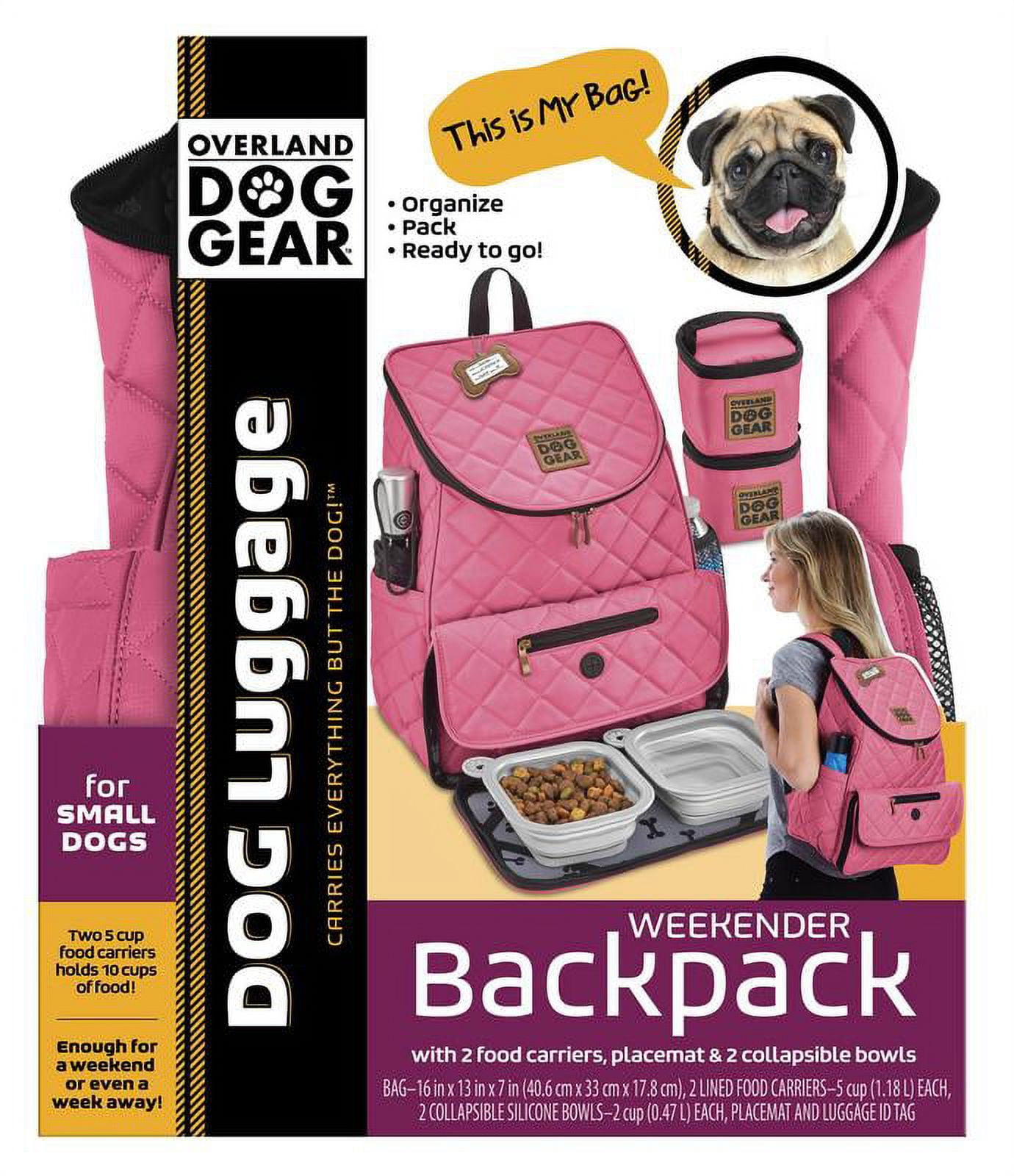 Mobile Dog Gear Weekender Backpack, Pink