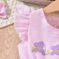 thumbnail image 6 of ZEHJHUAN Toddler Girls' Bunny Embroidered Dress, Short Sleeve A-Line Ruffle Hem Dress with Back Buttons Pink，3-6M, 6 of 10