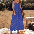 thumbnail image 3 of Dotted Chevron Orange And Blue Sleeveless Dress Loose Women's Dress Dresses Luxury Evening Dresses, 3 of 9