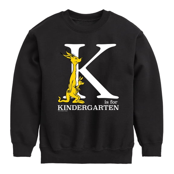 Dr. Seuss - K Is For Kindergarten - Youth Crewneck Fleece Sweatshirt