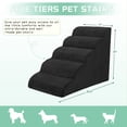 thumbnail image 7 of Heeyoo Non-Slip 5-Step High-Density Sponge Pet Stair & Step, Black, 7 of 7