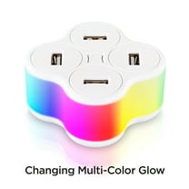 CyberPower TR14A42U - Glow & Charge Multicolor Charger with 4 USB-A Ports and 5 ft Cord