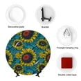 thumbnail image 4 of Daiia Sunflowers Printed Pattern Ceramic Plate Dinner Plates Bone China Decorative Plates with Display Stand Art Ceramic Ornaments for Wall Hanging Decoration-6in, 4 of 6