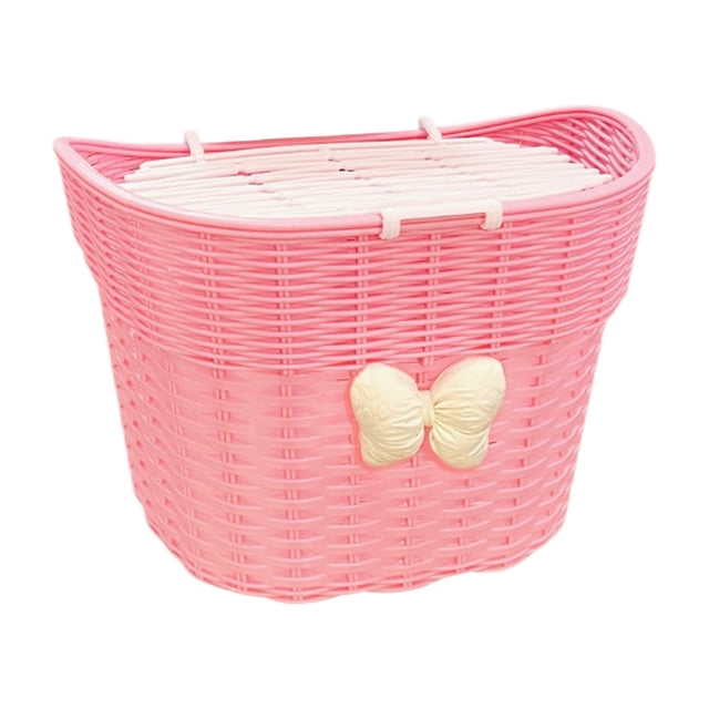 Zhenhongyql Basket With Lid Wicker Style Rear Basket Large Capacity Scooter Storage Basket For Kids Adult Orange