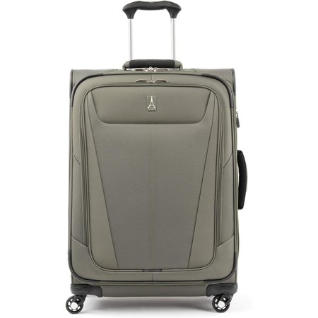 Maxlite 5 Softside Expandable Luggage with 4 Spinner Wheels, Lightweight Suitcase, Men and Women, Slate Green, Checked-Medium 25-Inch