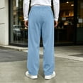 thumbnail image 6 of Ozmmyan Mens Casual Corduroy Sweatpants Elastic Waist Drawstring Straight Leg Trousers with Pockets Winter Warm Pants, 6 of 6