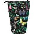 thumbnail image 1 of Telescopic Pencil Case Butterfly Sanctuary Bright Stand Pencil Holder Large Capacity Pencil Case With Zipper Stand Pencil Holder, For Students, Ladies, 1 of 1