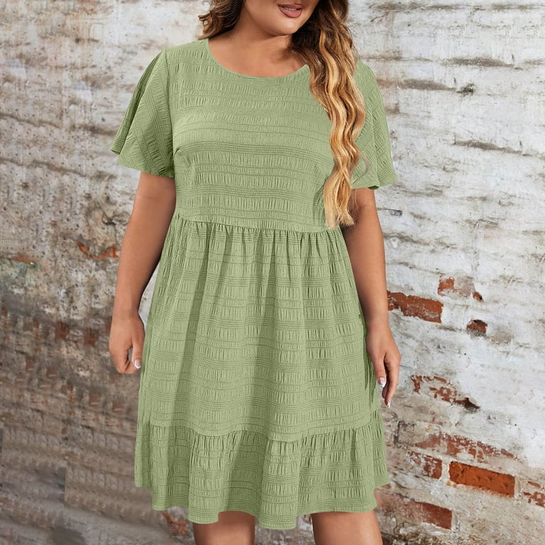Ygbgbb Women's Rib Knit Mini Dress Long Sleeve V Neck Flowy Dress Casual Sweater Dress Loose Tunic Dresses Wear for Work & Leisure Mint Green Xxxxxl,