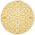 thumbnail image 2 of SAFAVIEH Cambridge Norbert Geometric Wool Area Rug, Gold/Ivory, 6' x 6' Round, 2 of 7