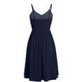 thumbnail image 5 of POTETI Dresses for Women 2025 Party Vacation Dresses for Women Summer Seaside Sling Sleeveless V-Neck Solid Color Casual Dress Midi Sun Dresses for Women, 5 of 7