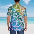 thumbnail image 6 of Daiia Rainbow Glitter Hawaiian Shirt for Men Gentle Cotton Regular Short Sleeve Casual-XX-Large, 6 of 9