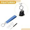 thumbnail image 3 of Unique Bargains 1 Set Universal Car Keychain Car Home Women Men Key Chain with Ring PU Leather Blue Silver Tone, 3 of 7