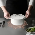 thumbnail image 2 of Vinyl Placemats Sets of 6 Non-Slip Washable Heat Resistant Round PVC Table Mats for Morden Kitchen Dining Table Wedding,Rose Gold, 2 of 8