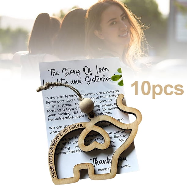 Sisterhood Elephant Ornamant Ornament Amistad Ornamento Elefante Con Tarjeta Historia para Mujeres Tribu