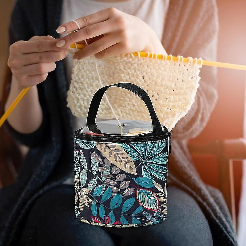 Knitting Bag Oxford Round Crochet Organizer Tote Protect Yarn Accessories For Christmas Birthday