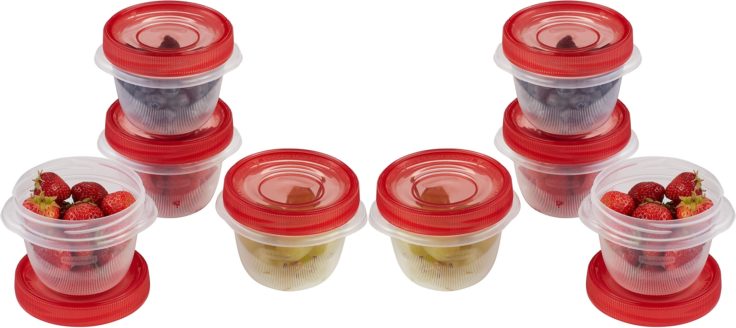 Rubbermaid TakeAlongs Twist & Seal Food Storage Containers, 1.2 Cup, 8