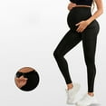 thumbnail image 4 of bbymog Women's Maternity Leggings with Pockets Over The Belly Slim Fit Stretch Yoga Pants Maternity Clothes Black G L, 4 of 8