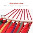 thumbnail image 4 of 2-Person Canvas Camping Hammock with Stripes, Portable Hammocks for Traveling, Beach, Backyard, Patio, Hiking, and Wooden Stick Included, 4 of 7
