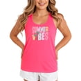 thumbnail image 3 of Summer Vibes Tank Top for Women & Teens Tropical Colorful Palm Tree Graphic Shirt Neon Pink Tank Top Small, 3 of 5