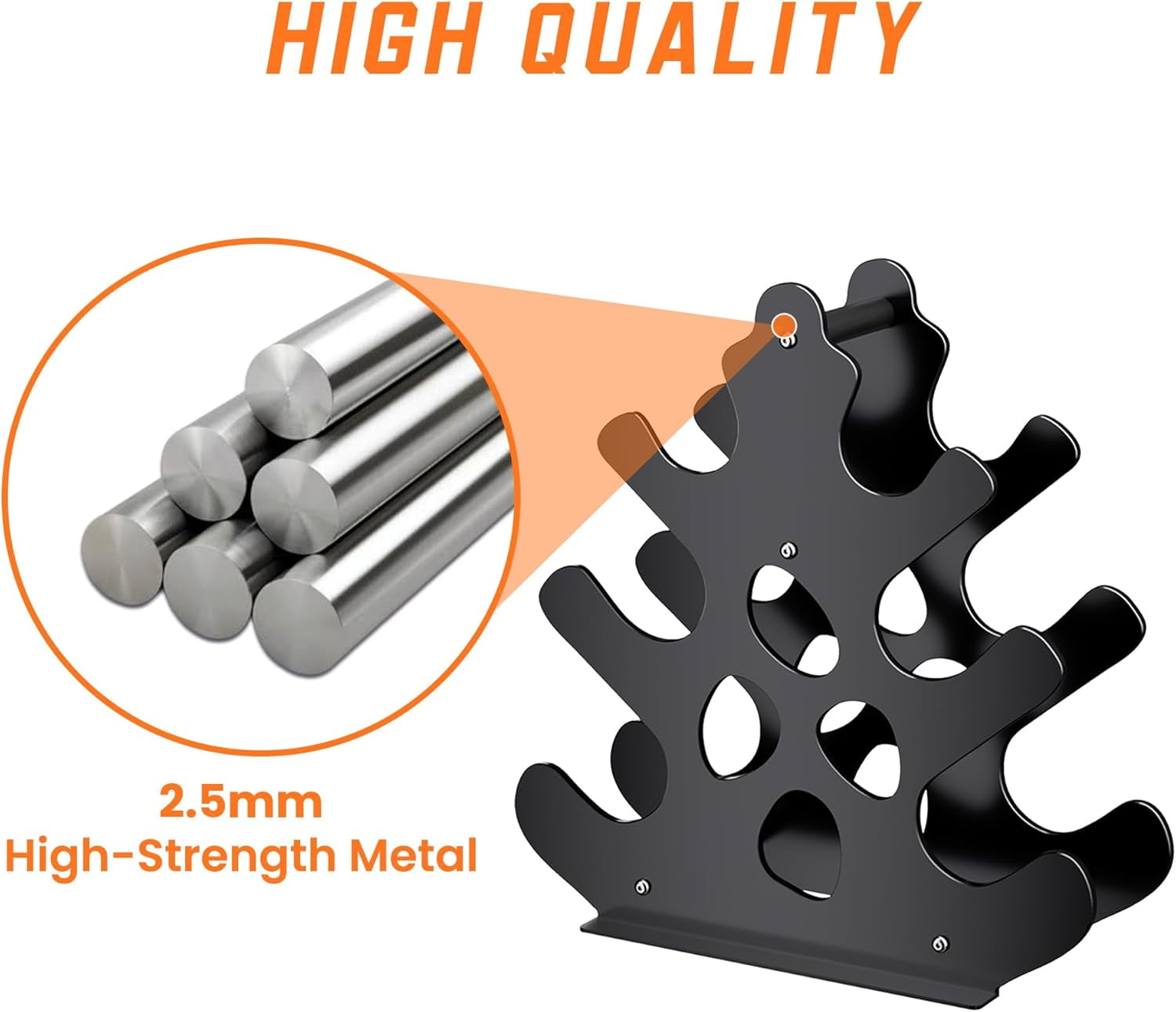 Dumbbell Rack Stand with Anti-Slip Pads for Home Gym, Compact A-Frame Design Weight Rack with Handle, Coral-Inspired & Space-Saving Dumbbell Holder (Dumbbells Not Included)