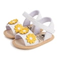 thumbnail image 3 of Uccdo Infant Baby Girls Summer Flower Sandals Flats Newborn Soft Sole First Walker Dress Shoes 0-18M, 3 of 8