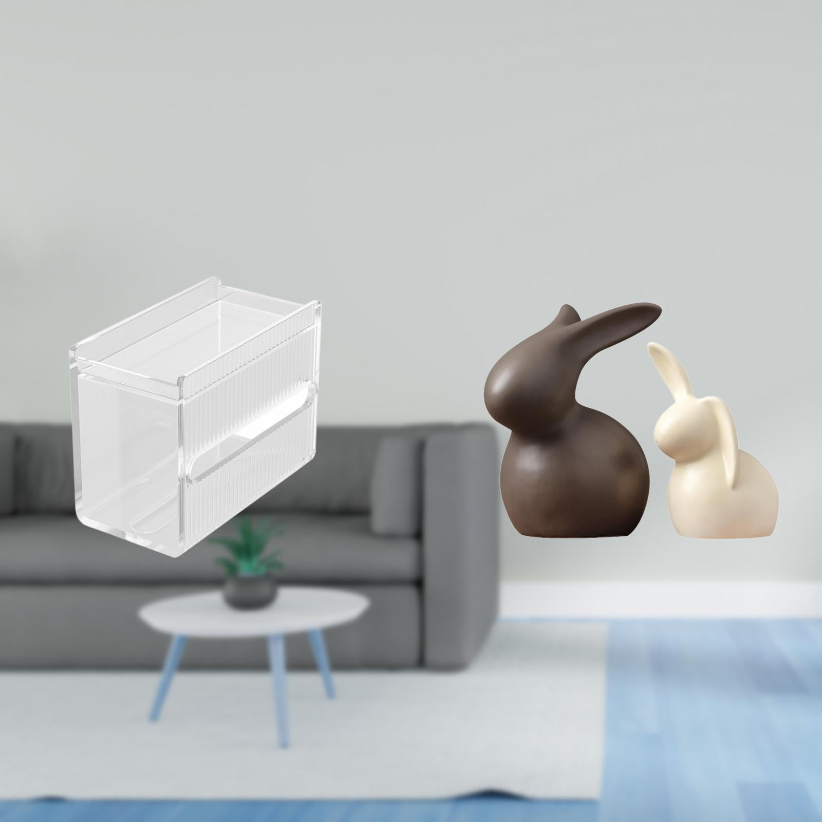 Fiocias Tissue Case Wall Mounted Toilet Paper Storage Box Acrylic Toilet Tissue Towel Holder Ceramic Statue Suitable for Home Office Table Desk Decor
