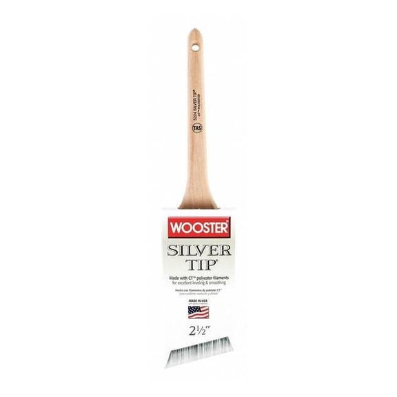 2-1/2" Wooster Brush Company 5224 Silver Tip CT Polyester Angle Sash Paint Brush