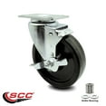 thumbnail image 2 of 5 Inch Phenolic Wheel Swivel Top Plate Caster with Brake Service Caster Brand, 2 of 2