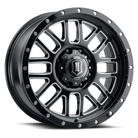 20x9 Icon Alloys Alpha Gloss Black Milled Windows Wheel 6x5.5 (16mm)