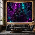 thumbnail image 6 of Armchair Bookshelf Cat with Skeletal Figure Seated Upon, Cozy Dark Academia for Book Lovers, Reading Nook Wall Decor, Halloween Gift, Tapestry Wall Hanging for Bedroom and Dorm, 6 of 7