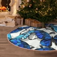 thumbnail image 5 of Rateoe Blue and White Butterflies Pattern Christmas Tree Skirt with Ties , Christmas Tree Decorations, Farmhouse Christmas Decor Xmas Holiday Decorations-48", 5 of 6