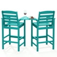 thumbnail image 2 of JUSTLET Balcony Chair Set of 2, Outdoor Adirondack Barstools with Connecting Tray, Turquoise, 2 of 9