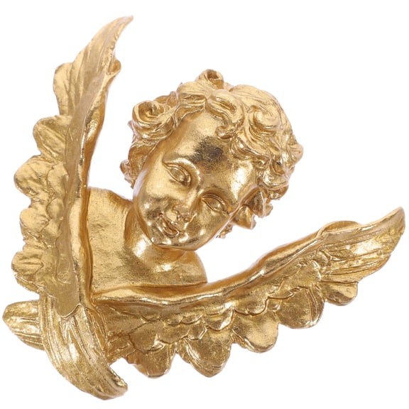 Golden Angel Figurine Wall Decor with Resin Material and Vintage Design for Home Decor 4.7 Inches